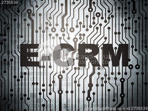 Image of Business concept: circuit board with E-CRM