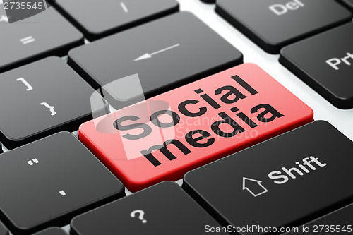 Image of Social media concept: Social Media on keyboard background