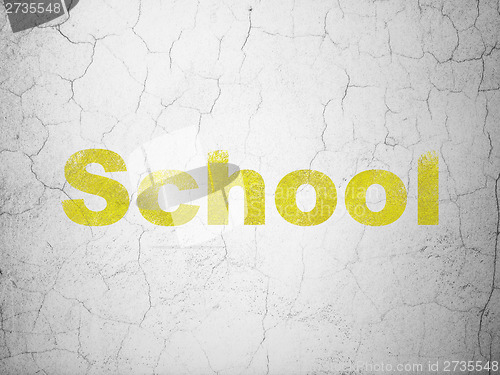 Image of Education concept: School on wall background