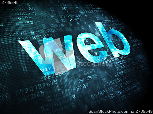 Image of SEO web development concept: Web on digital background
