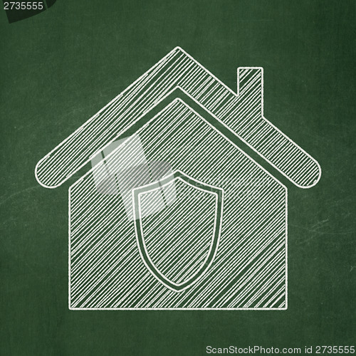 Image of Business concept: Home on chalkboard background