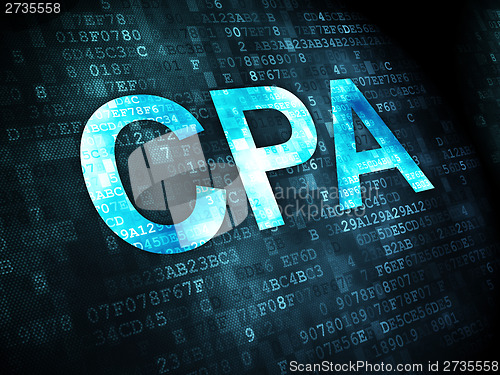 Image of Business concept: CPA on digital background