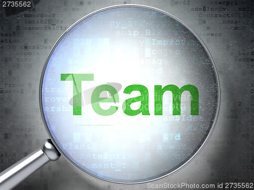 Image of Business concept: Team with optical glass