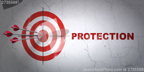 Image of Privacy concept: target and Protection on wall background
