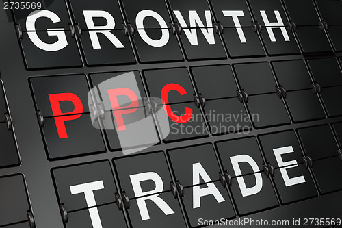 Image of Finance concept: PPC on airport board background