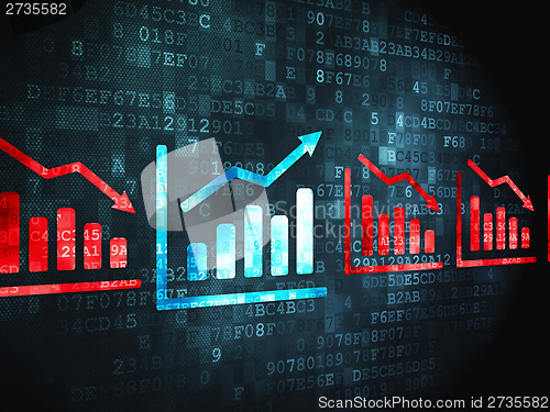 Image of Business concept: Graph on digital background