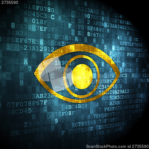 Image of Protection concept: Eye on digital background
