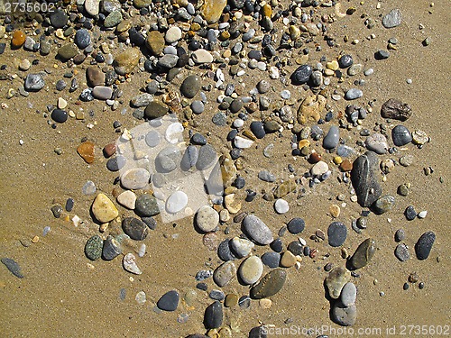 Image of Sand background with sea pebbles
