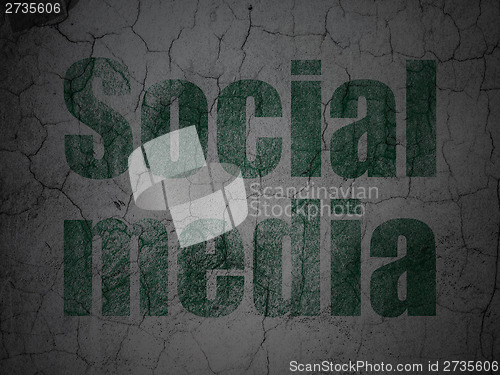 Image of Social media concept: Social Media on grunge wall background