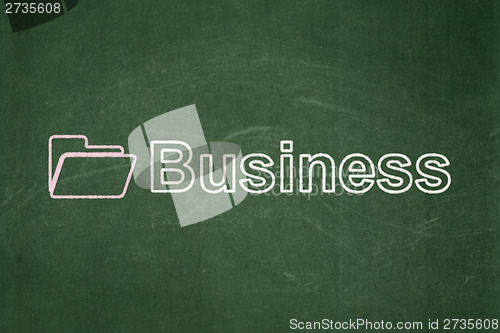 Image of Business concept: Folder and Business on chalkboard background