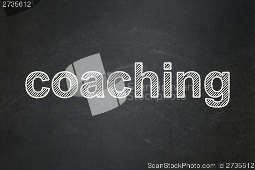 Image of Education concept: Coaching on chalkboard background