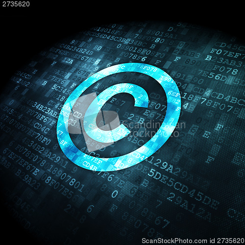 Image of Law concept: Copyright on digital background