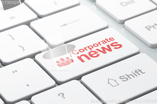 Image of News concept: Business People and Corporate News on keyboard