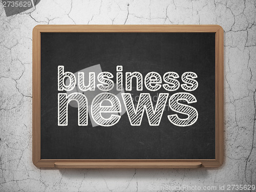 Image of News concept: Business News on chalkboard background