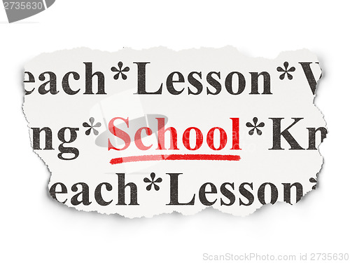 Image of Education concept: School on Paper background