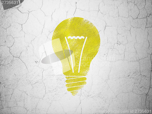 Image of Business concept: Light Bulb on wall background