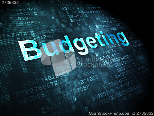 Image of Business concept: Budgeting on digital background