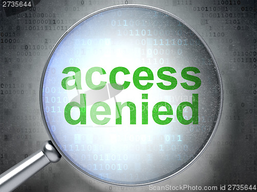 Image of Security concept: Access Denied with optical glass