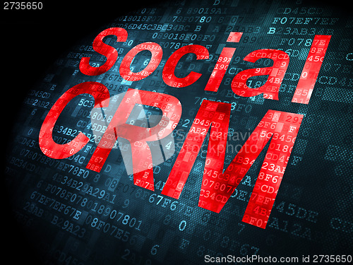 Image of Finance concept: Social CRM on digital background