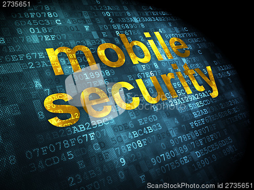 Image of Safety concept: Mobile Security on digital background