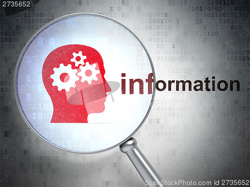 Image of Information concept: Head With Gears and Information