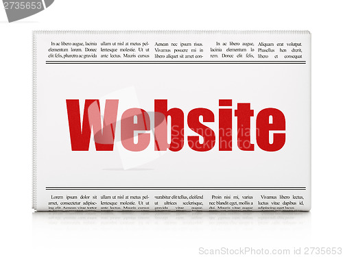 Image of Web development concept: newspaper headline Website