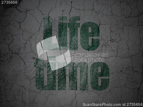 Image of Timeline concept: Life Time on grunge wall background