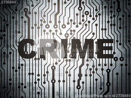 Image of Security concept: circuit board with Crime