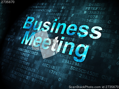 Image of Finance concept: Business Meeting on digital background