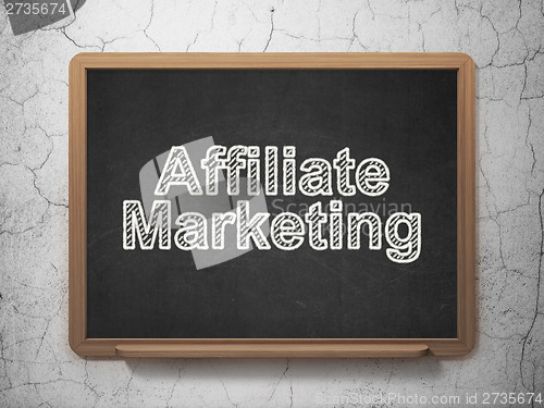 Image of Finance concept: Affiliate Marketing on chalkboard background