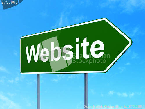 Image of Web development concept: Website on road sign background