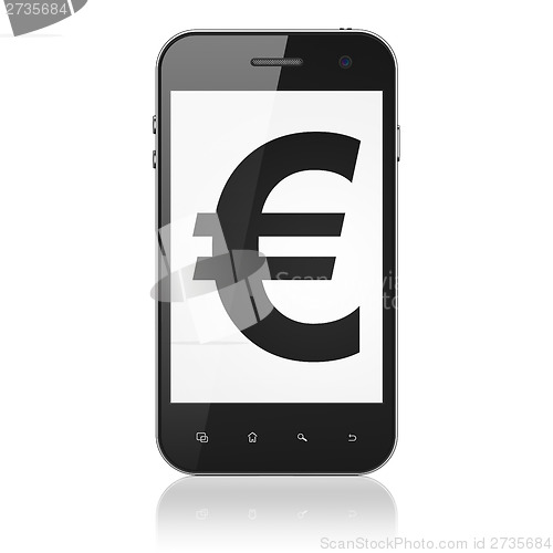 Image of Currency concept: Euro on smartphone