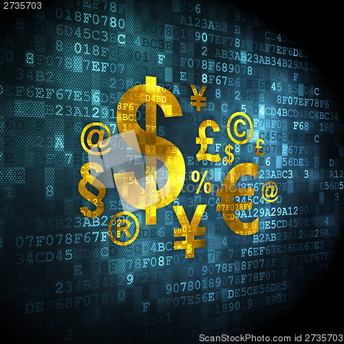 Image of News concept: Finance Symbol on digital background