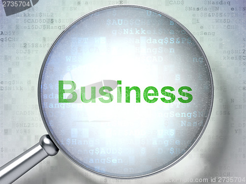 Image of Business concept: Business with optical glass