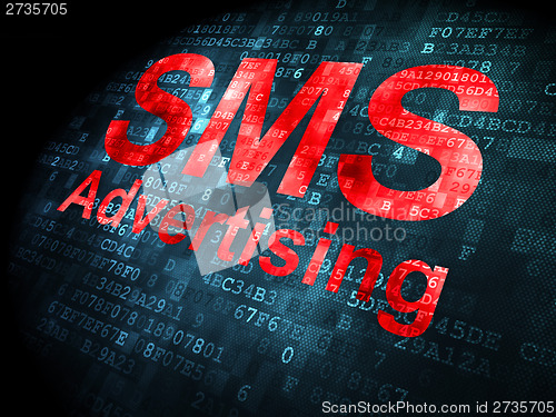 Image of Business concept: SMS Advertising on digital background