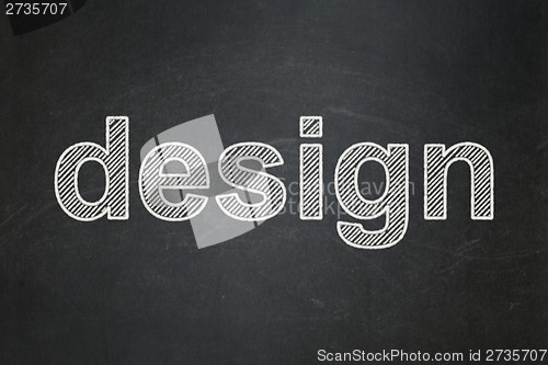 Image of Marketing concept: Design on chalkboard background