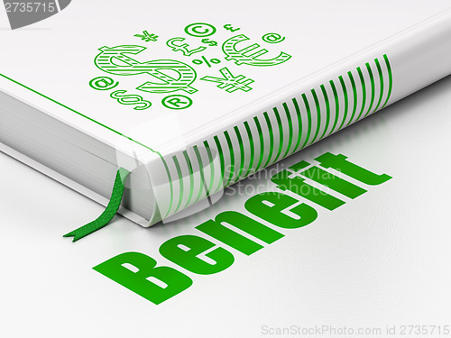 Image of Finance concept: book Finance Symbol, Benefit on white