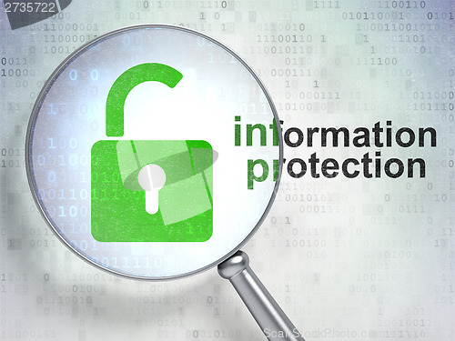 Image of Security concept: Opened Padlock and Information Protection