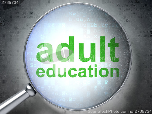Image of Education concept: Adult Education with optical glass