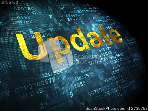 Image of SEO web development concept: Update on digital background