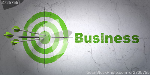 Image of Business concept: target and Business on wall background