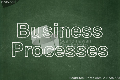 Image of Business concept: Business Processes on chalkboard background