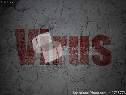Image of Privacy concept: Virus on grunge wall background