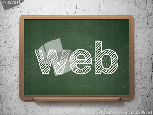 Image of Web design concept: Web on chalkboard background