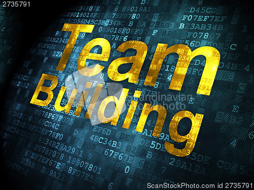 Image of Finance concept: Team Building on digital background