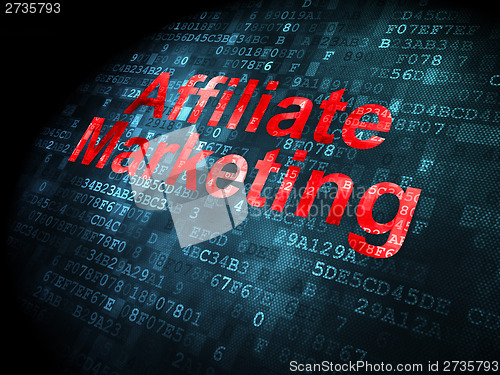 Image of Finance concept: Affiliate Marketing on digital background