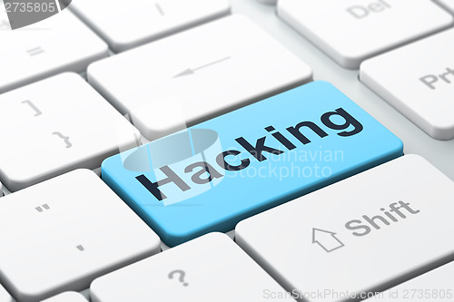 Image of Security concept: Hacking on computer keyboard background