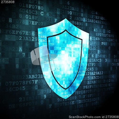Image of Protection concept: Shield on digital background