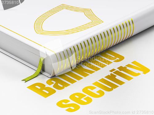 Image of Protection concept: book with Contoured Shield, Banking Security