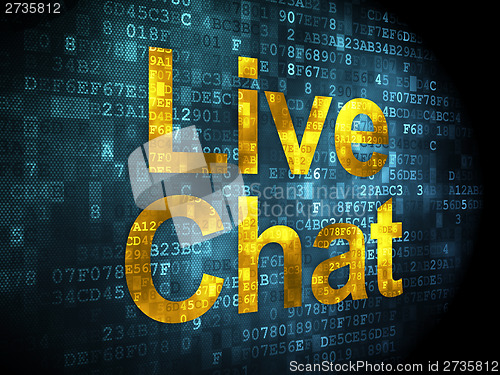 Image of SEO web development concept: Live Chat on digital background